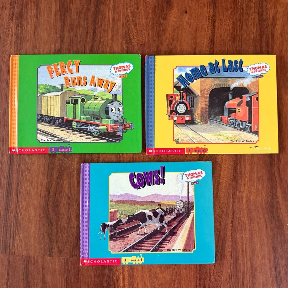 Lot of 3 Scholastic Hardcover Thomas & Friends 2 books in 1 by Rev W Awdry